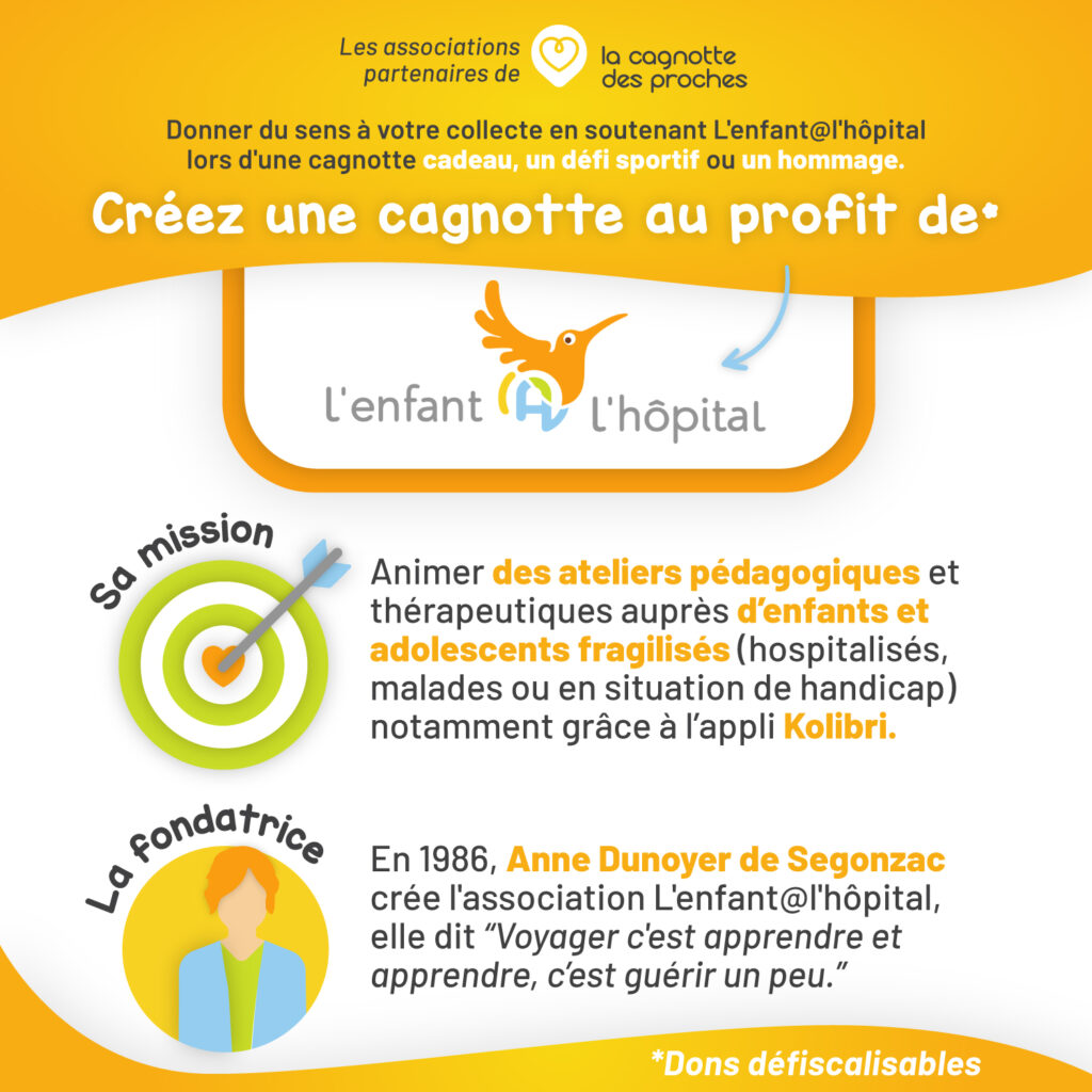 L'enfant@l'hôpital rejoint l'annuaire associatif de La Cagnotte des proches